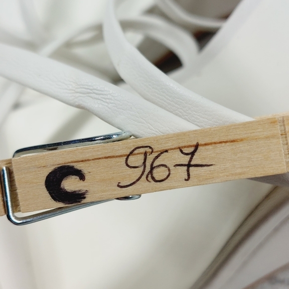 New Open Edit Eryn White Faux Leather Wedge Sandals C967 - Picture 14 of 14